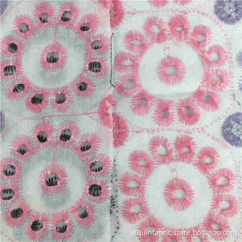 Factory wholesale multi color embroidery fabric cotton